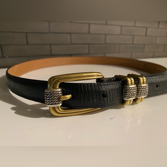 Brighton Classics 4B603 Belt Genuine Leather Lizard Embossed Black USA - Picture 7 of 7
